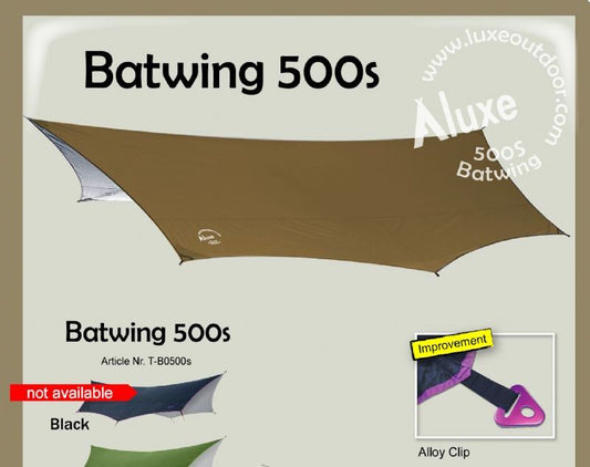 [租借] Luxe Tarp Batwing 500s 銀底蝶型天幕 (6-8人)